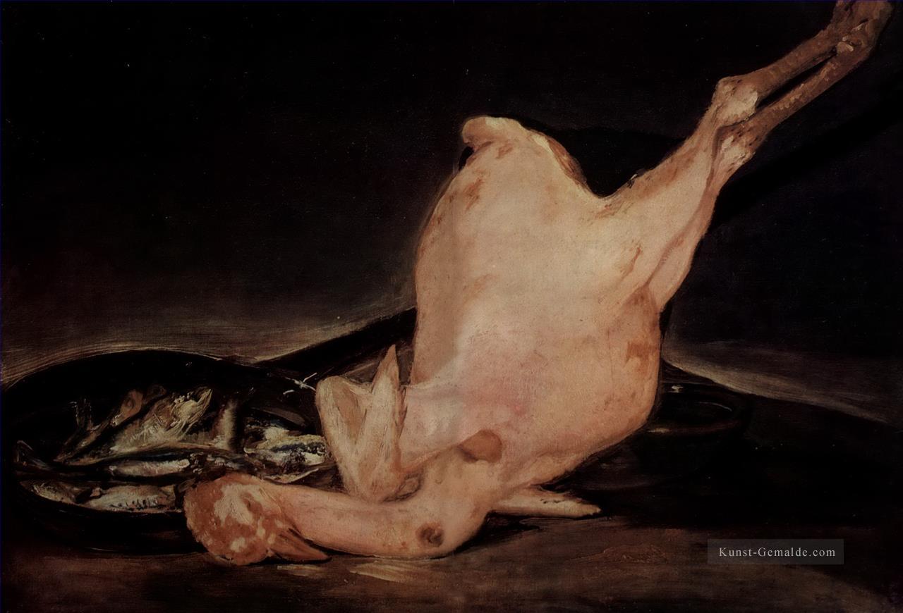 Stillleben Truthahn gerupft und mit Fisch Francisco de Goya pan Ölgemälde